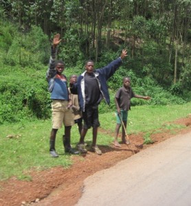 The small but growing chapter, of the Gypsy Biker Fan Club of Uganda, was out in force, to wave me past...