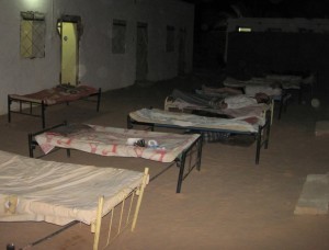 Beds were carried outside to avoid being cooked on the inside...