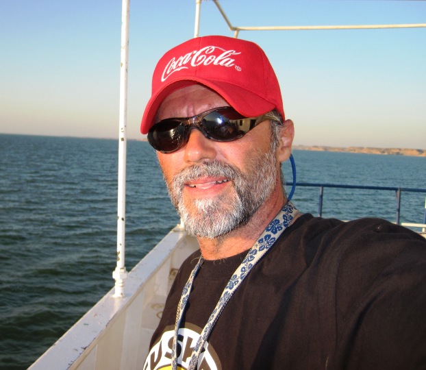 Chilling on deck on the way to Aswan... The complete absence of mirrors in Merowe, Dongola and Halfa, meant that the beard once again took control of my face...
