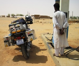 Polite admirer... The service station at Abu Dom...