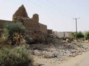 Remains of an ancient mud walled fort...and the litter in front...