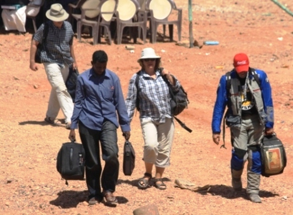 Sam, Mazar, Friede and I on our way to the ferry...