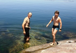 Sami and I prepare for our dip in the Nile...