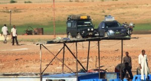 This was our last view of our vehicles as the ferry cast off...