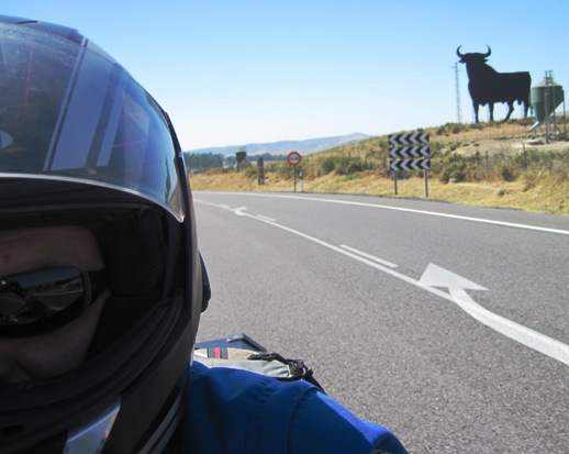 Don't look now, but there's a big bastard bull behind us...