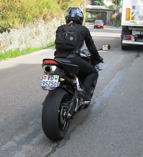 This girl rode with us through the mountains for about half an hour... The Big Fella made me promise I would never register him in Switzerland...