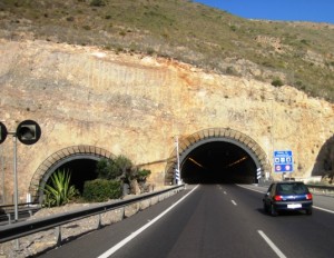 Tunnels have been blasted through the mountains to speed up travel along the Costa del Sol...