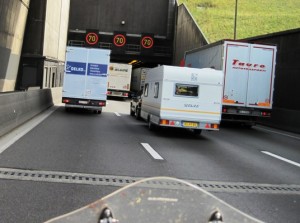 10. Traffic was hectic as we entered this tunnel outside Antwerp...