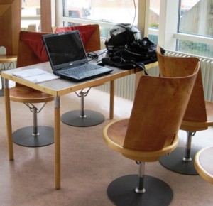 13. Temporary office inside the Simrishamn library...