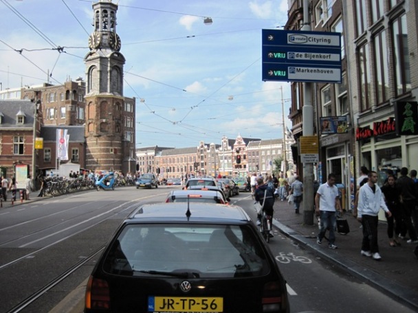 14. Entering the hustle and bustle of Amsterdam, with the main railway station directly ahead...