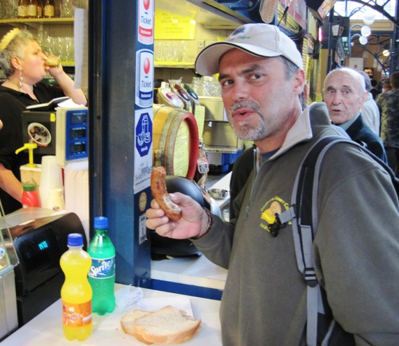 19. Kolbasz, (Sausage) mustard and bread for lunch...