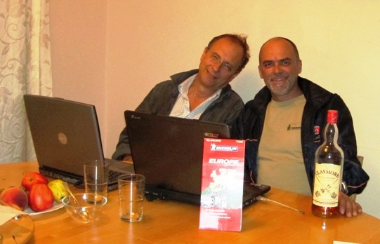 23. Tibor and I try and make sense out my route planning... The Whisky helped make things a little clearer...