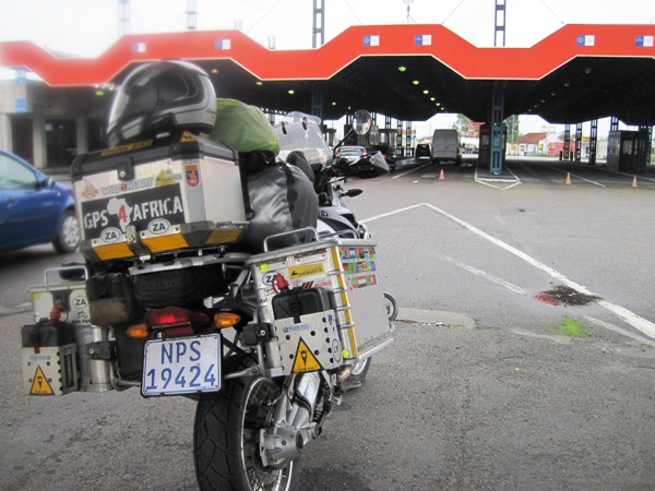 8. The Big Fella sizes up the Romanian border post...