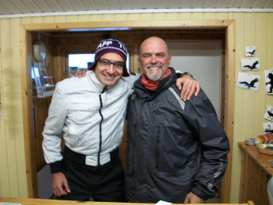 Simone and I in the camp's little store...