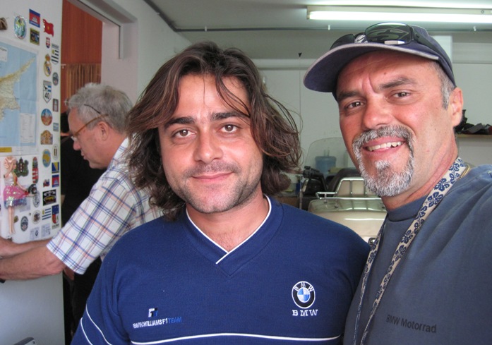 Panni has a resigned look on his face as Willi works on his wall...!!