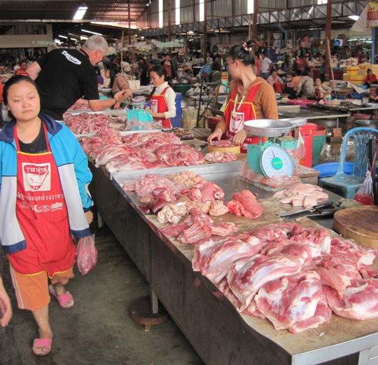 10. Trevor finds something of interest in the meat section...
