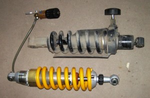 3. The old and the new... Considering that the BMW shock had carried a big load for the majority of the 60 000km I had traveled...