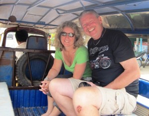 5. Heading to the Pakxe market on a Tuk-Tuk...