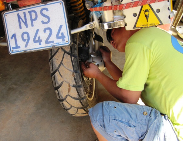 8. Then it was back to Fuark to see if he could arrange brake pads for me...