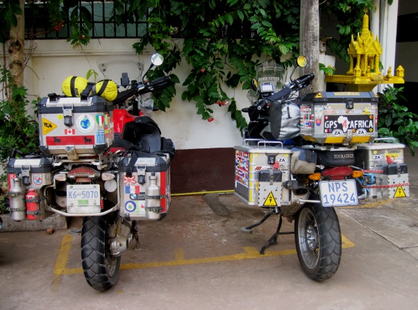 Hey Buddy...!! Where've you been... Big Red and the Big Fella reunited in Pakxe...