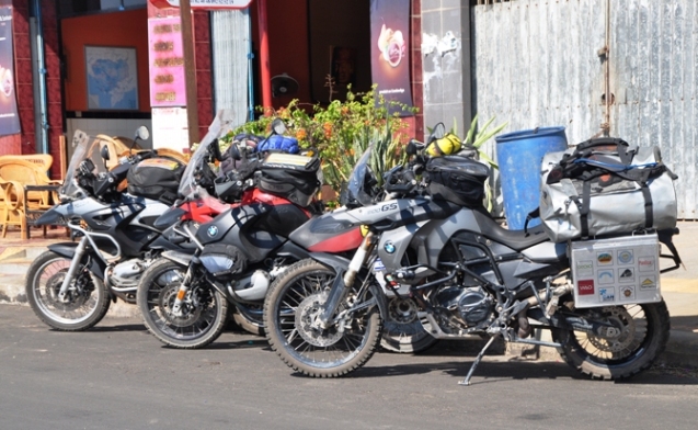 10. Having bumped into Morgan again, we agreed to ride to Phnom Penh together. Our bikes made an impressive sight...!!