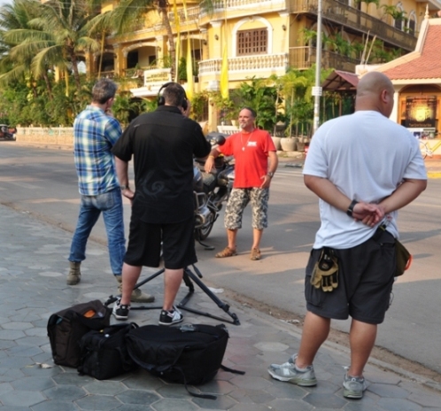 23. GB is interviewed by Wheel 2 Wheel TV on the streets of Siem Reap...