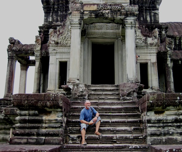 3. On the steps of one of the many entrances to the main temple...