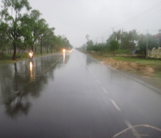 6. The road outside Siem Reap was like a skating rink in places...