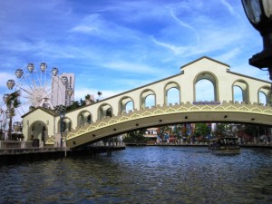 18. Passing under the bridge close to the amusement park...