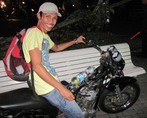 4. This guy stopped to look at the Big Fella, while I took a similar interest in his bike...