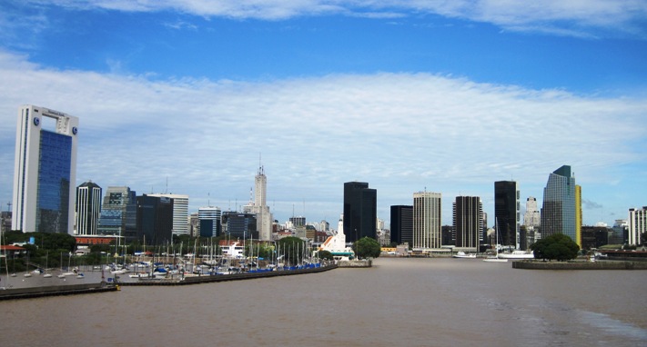 14. Buenos Aires skyline.... People crowded the rear deck to take photos...