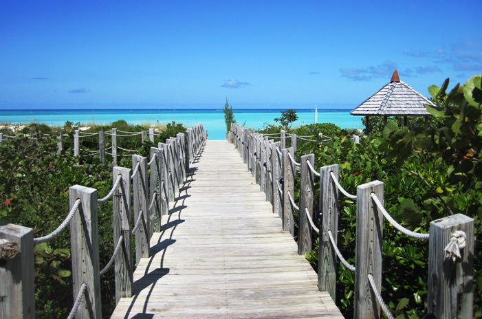 3. The wooden walkway leading to the inviting Caribbean beyond...