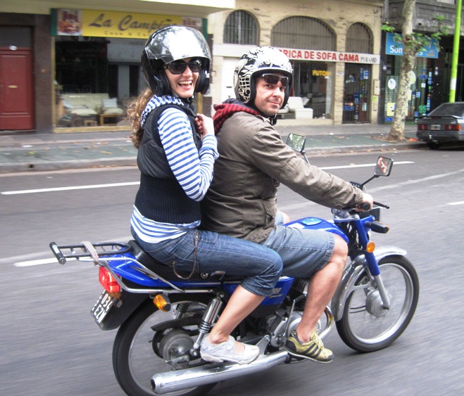 7. "Hello, down there...!! You guys need a bigger bike...!!"