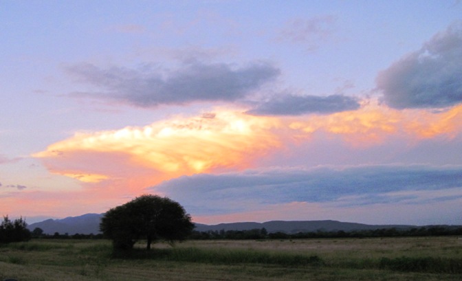 14. A molten sky behind us, and darkness up ahead as we made our way back to Salta...