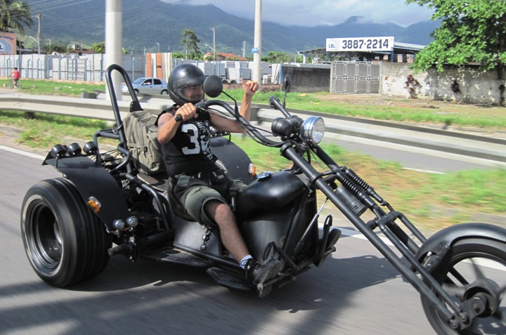 2. We passed this nutter on his VW Beetle powered trike...