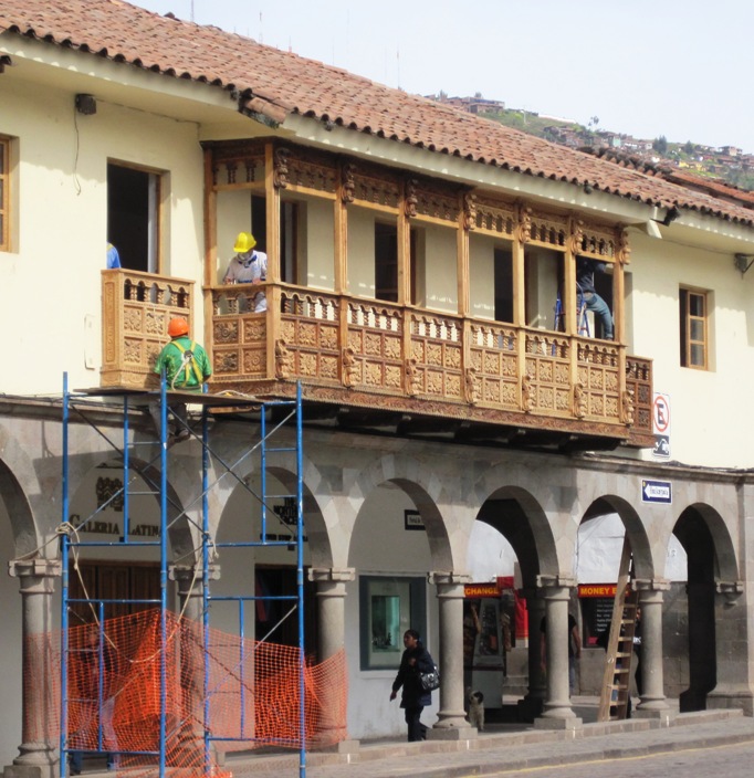 12. I watched as these guys painstakingly restored the wooden balconies to their former spledour... Eash piece of wood has been handcarved, and dates back hundreds of years...