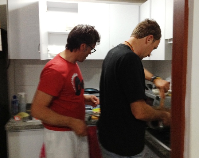21. Fabio and Tom prepare dinner for us... It was such a good feeling to see my friends so enjoying what they were doing....