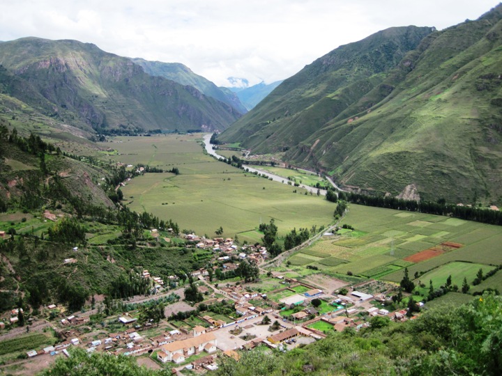 We stopped to get photos of the Sacred Valley, where the Incas grew crops on a large scale...