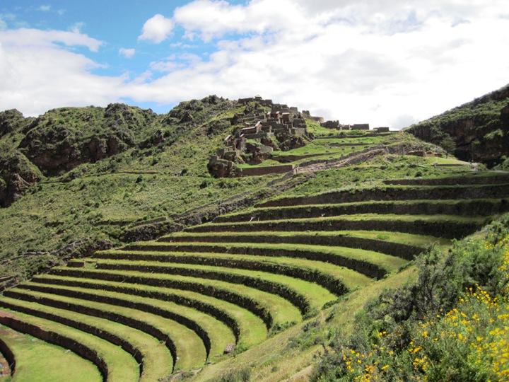 It never failed to amaze me, how much work it must have taken to build all the terraces to grow crops on... They are all 2 metres in height, and made up of different soli types to grow different crops on...