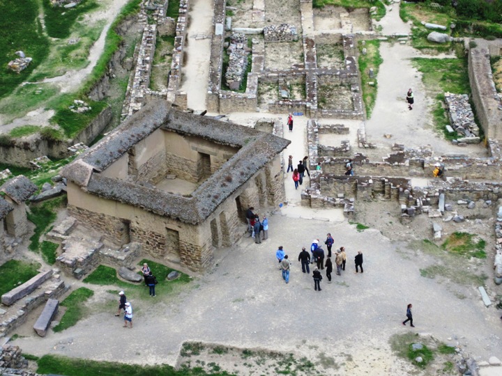 Looking down onto the ceremonial area and Sacred Fountains and baths...