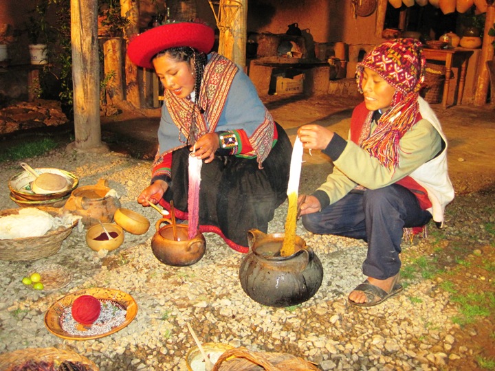 Traditional methods of dying material are still used to this day in many parts of Peru... The red colour came from a juicy worm that feeds on Cacti...!!
