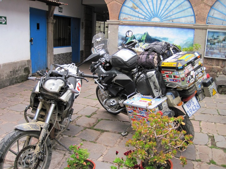 "Let's get outta here...!! Seeing this damaged bike is giving me the willies...!!"