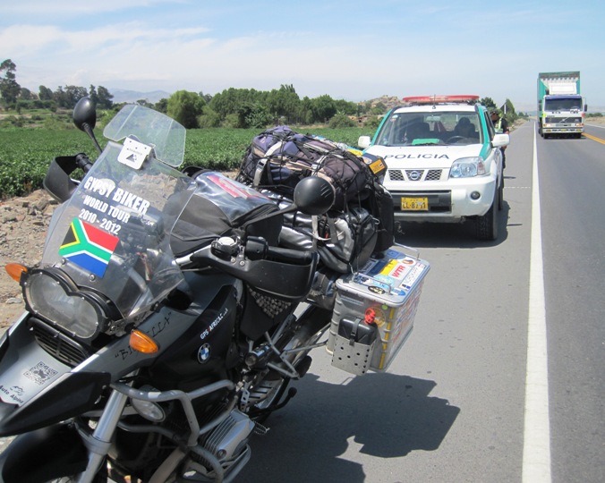 3. The long arm of the law pulls me over to explain my various infractions....!!