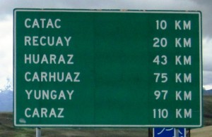 13. Not too far to Huaraz, after a long day climbing the Andes....
