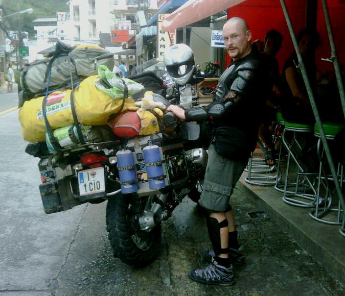 4. Willi sent me this picture he took of an Austrian biker in Thailand... He promises never to mention that I am overloading the Big Fella, ever again...!!