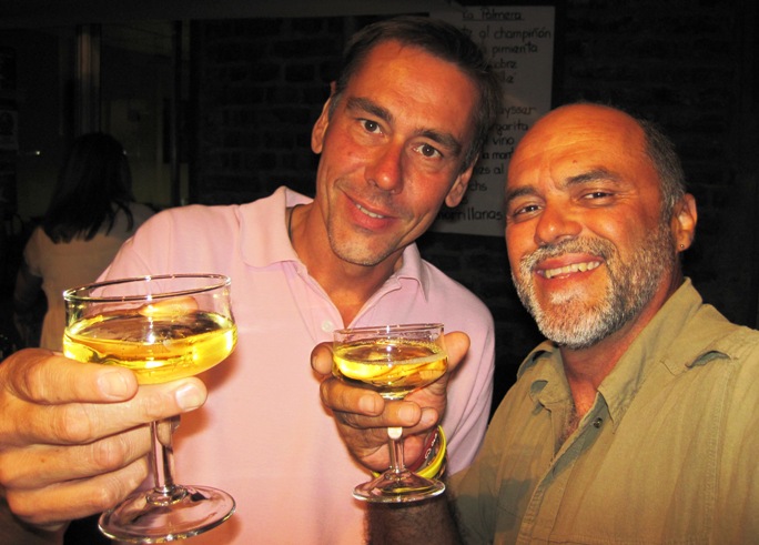 8. Michel and I share a glass of bubbly on New Years Eve in Santiago, Chile...