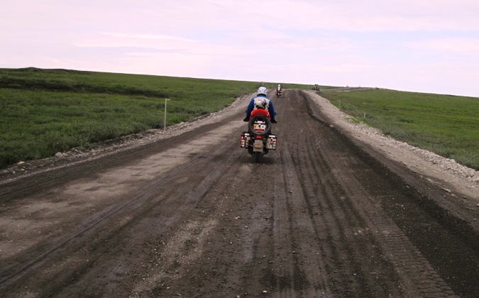 10. Trevor gets to grips with the "snotty stuff"... It was on a wet and muddy section like this one, that all three of us almost came to grief....!!