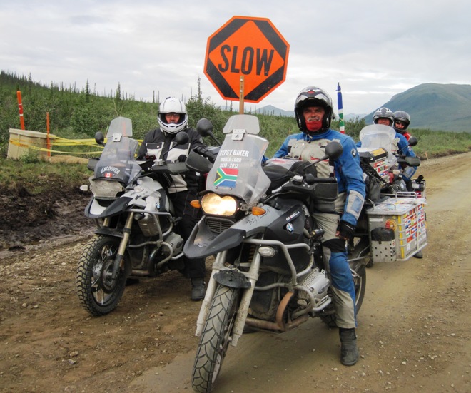 The Dalton Highway was taken slowly, but for one of us, not slow enough as it turned out...!! My friends, Trevor , Chenty and Mark were there to pick up the pieces when the Big Fella and I decided to see what the Tundra felt and tasted like...