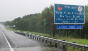A very wet welcome to Georgia, and I have staying alive on my mind !!