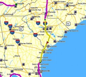 Richburg, South Carolina, to Brunswick, Georgia. 2nd leg of my "South and Eastern US Tour" complete.